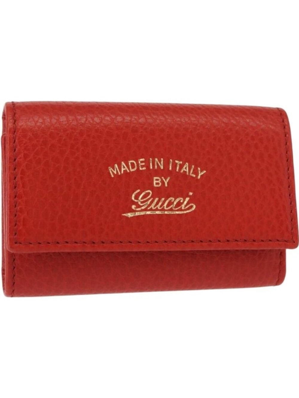 GUCCI Swing Key Case Leather Red 354499